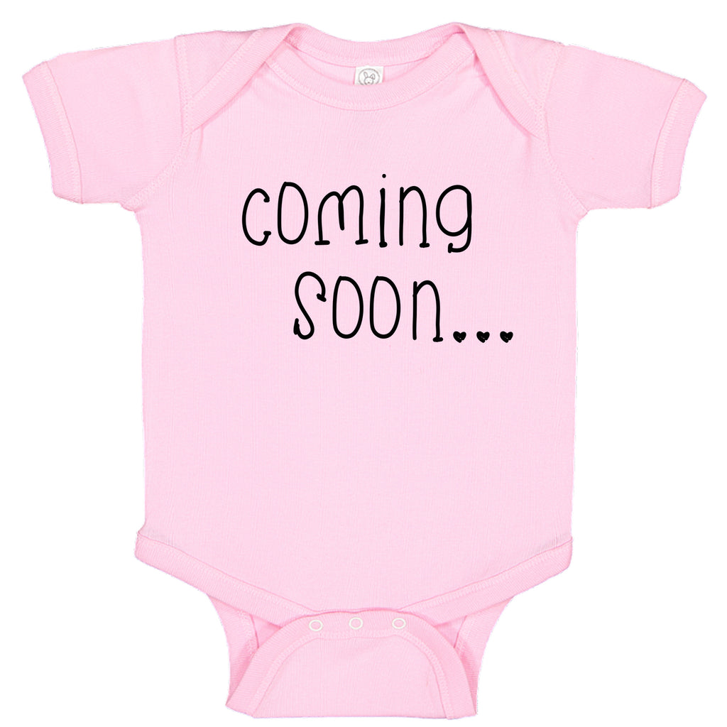 Ink Trendz®  Baby Coming Soon Pregnancy Reveal Announcement Baby Romper Bodysuit