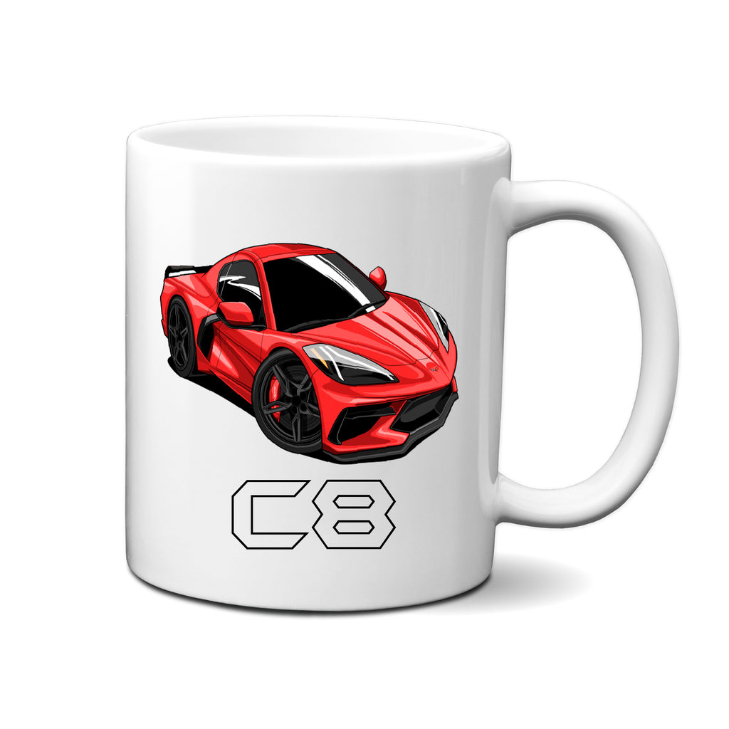 Ink Trendz C8 Corvette American Performance Racing 11 oz. Ceramic Coffee Mug, Corvette Gift idea, Corvette Gifts