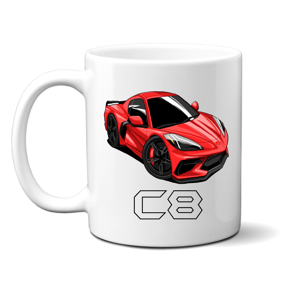 Ink Trendz C8 Corvette American Performance Racing 11 oz. Ceramic Coffee Mug, Corvette Gift idea, Corvette Gifts