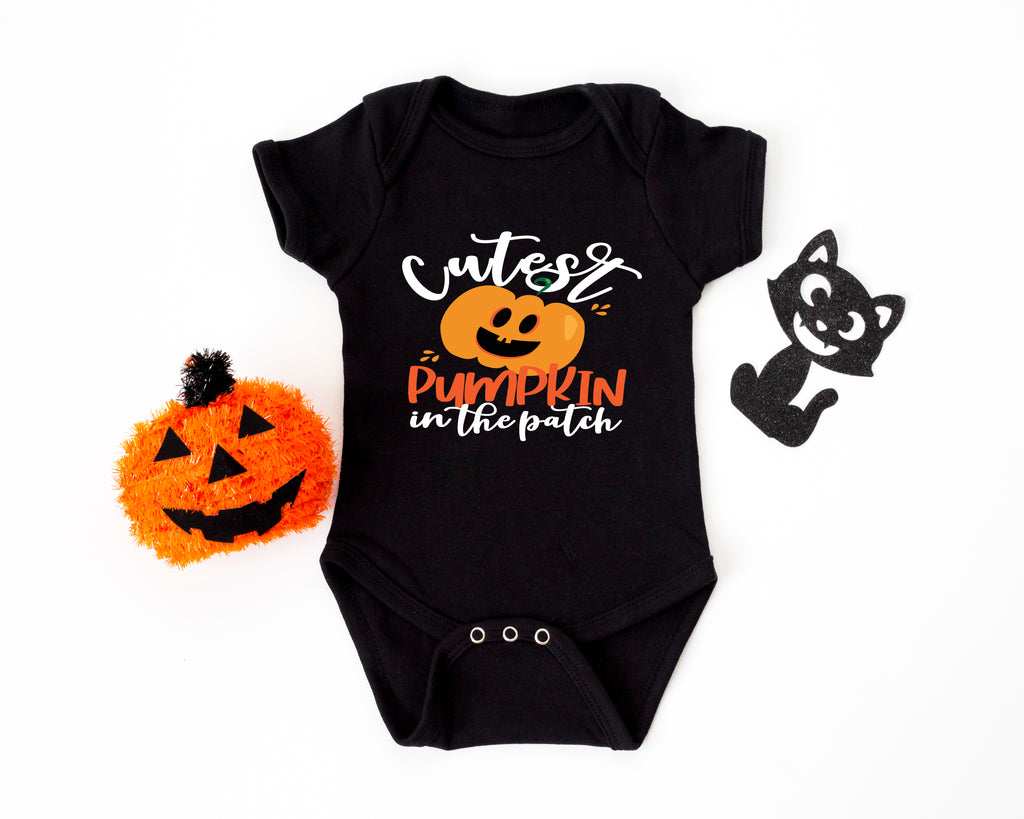 Ink Trendz® Cutest Pumpkin in the Patch Baby Halloween Baby One-piece Bodysuit Halloween onesie