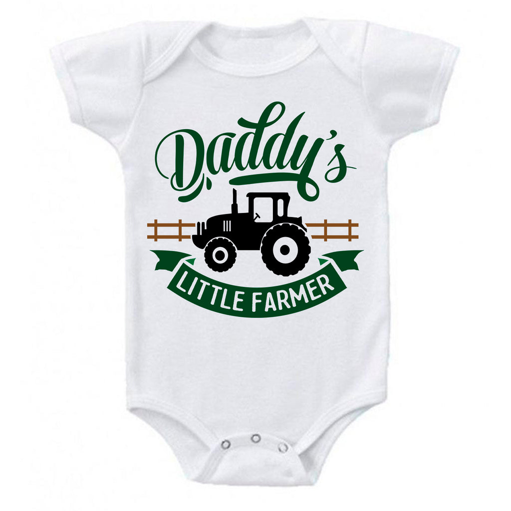 Ink Trendz® Daddy's Little Farmer Tractor Baby Bodysuit Romper Onesie, Farming Onesies, Farming Onesie, John Deere Tractor Onesie, John Deere Baby