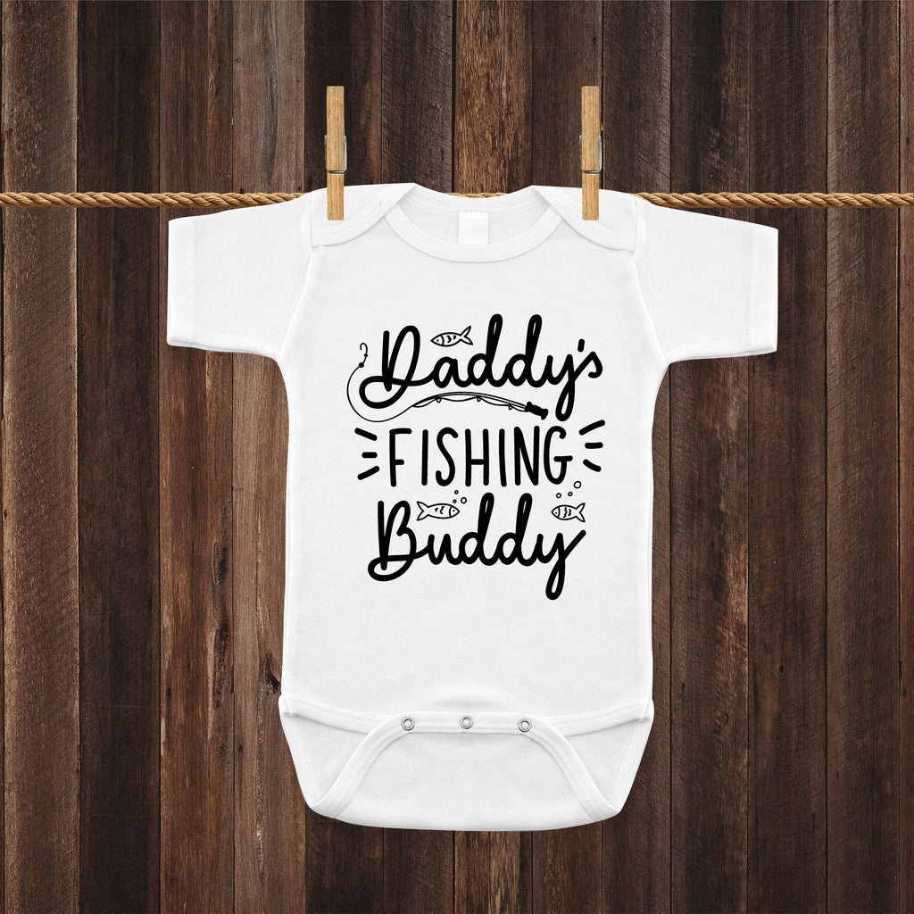 Daddy's Fishing Buddy Fishing Rod Infant Bodysuit Romper