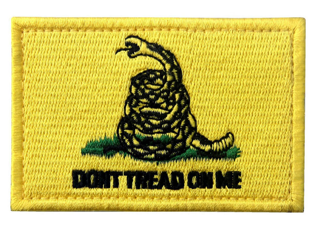 Gadsden Don't Tread On Me Tactical Military Style Hook & Loop Velcr Style Embroidered Patch Various Colors with Backing
