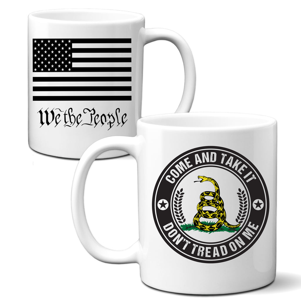 Ink Trendz® Come and Take It | Don't Tread On Me Gadsden | We the People 11 Oz. Coffee Mug Cup, Military Mug, Army Mug, Constitution Mug