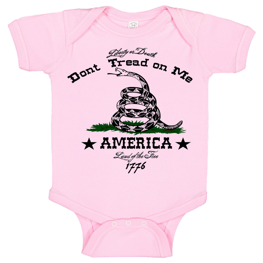 Ink Trendz® Don't Tread On Me Military Themed Gadsden Flag Baby Bodysuit Romper