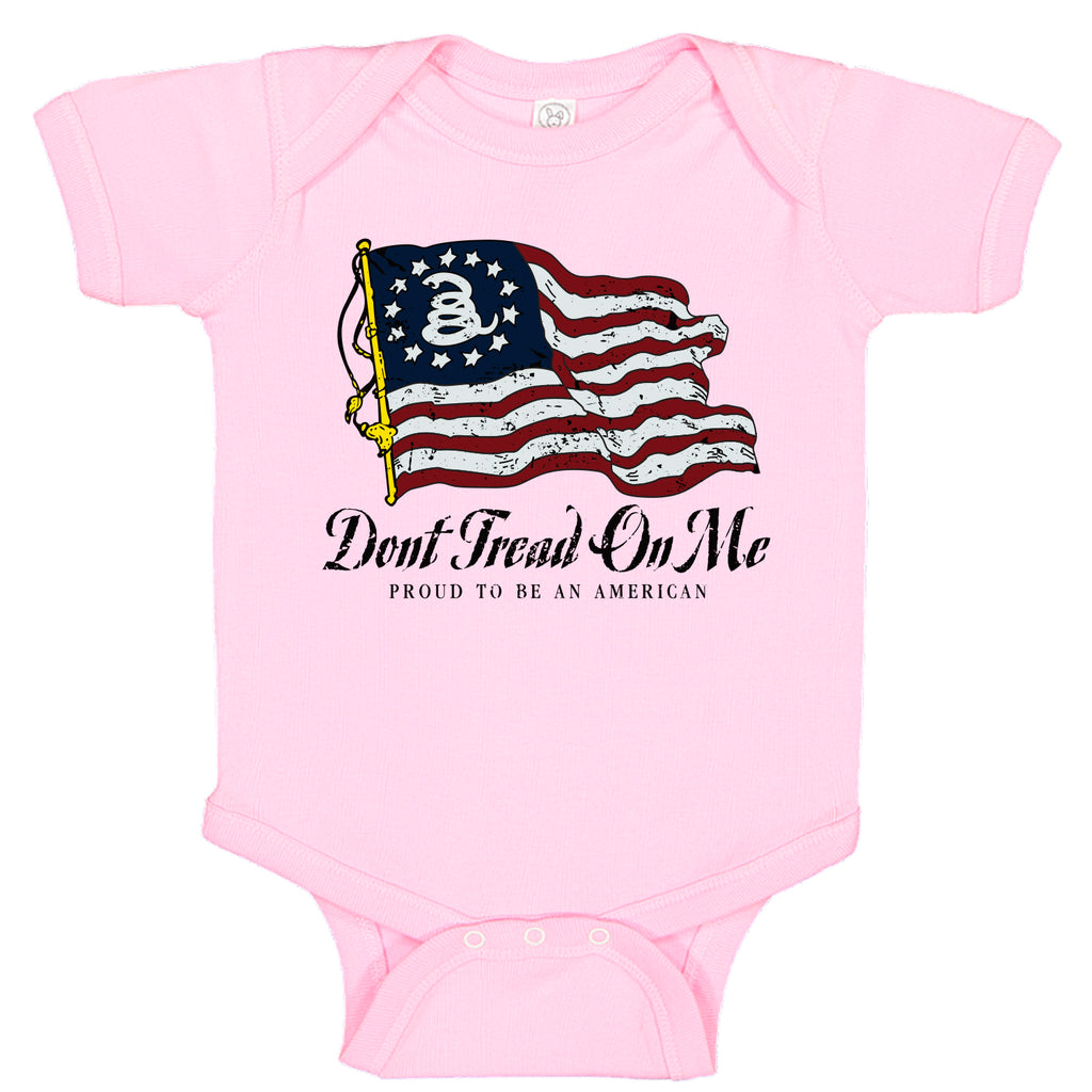 Ink Trendz® Betsy Ross Patriotic Gadsden Don't Tread On Me Smash-up Infant Baby Bodysuit