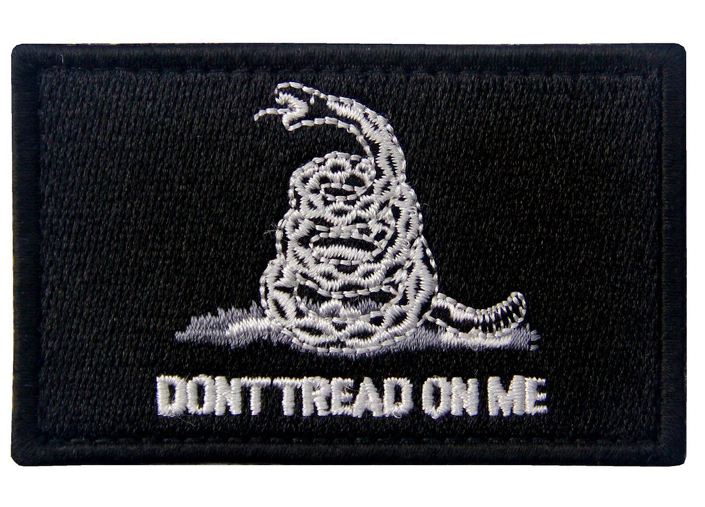 Gadsden Don't Tread On Me Tactical Military Style Hook & Loop Velcr Style Embroidered Patch Various Colors with Backing