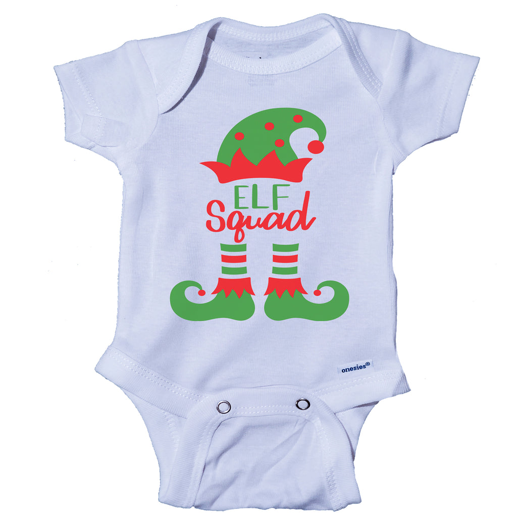 Ink Trendz® Elf Squad Cute Christmas Elf Onesie® One-Piece Bodysuit- Ink Trendz Babies first Christmas Onesie, babies first christmas, christmas onesies, christmas garment