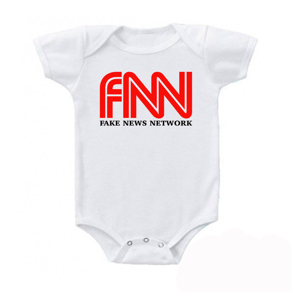 FNN Funny Parody Fake News Trump President Baby Bodysuit