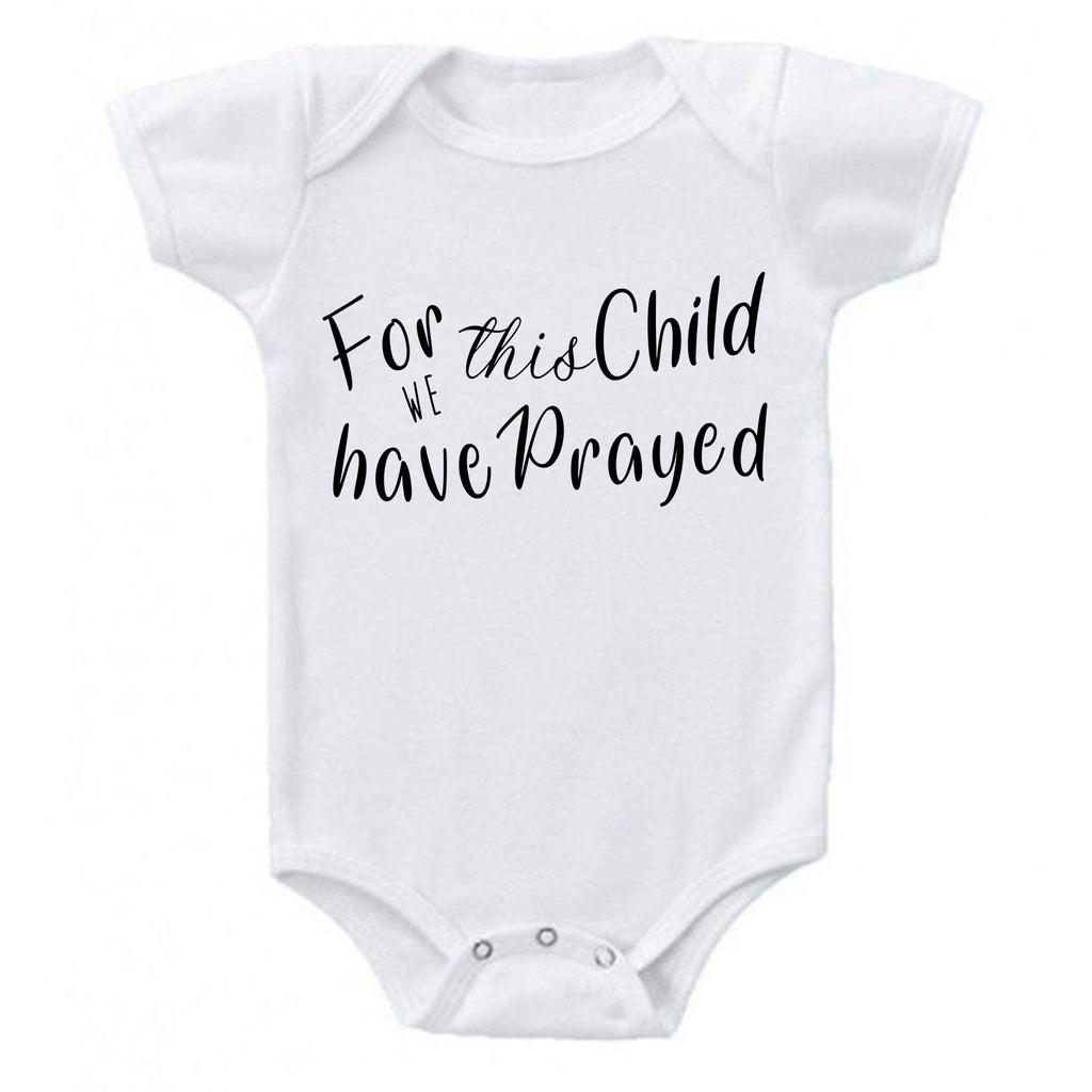 Ink Trendz® For This Child We Have Prayed Pregnancy Announcement Baby Bodysuit Romper