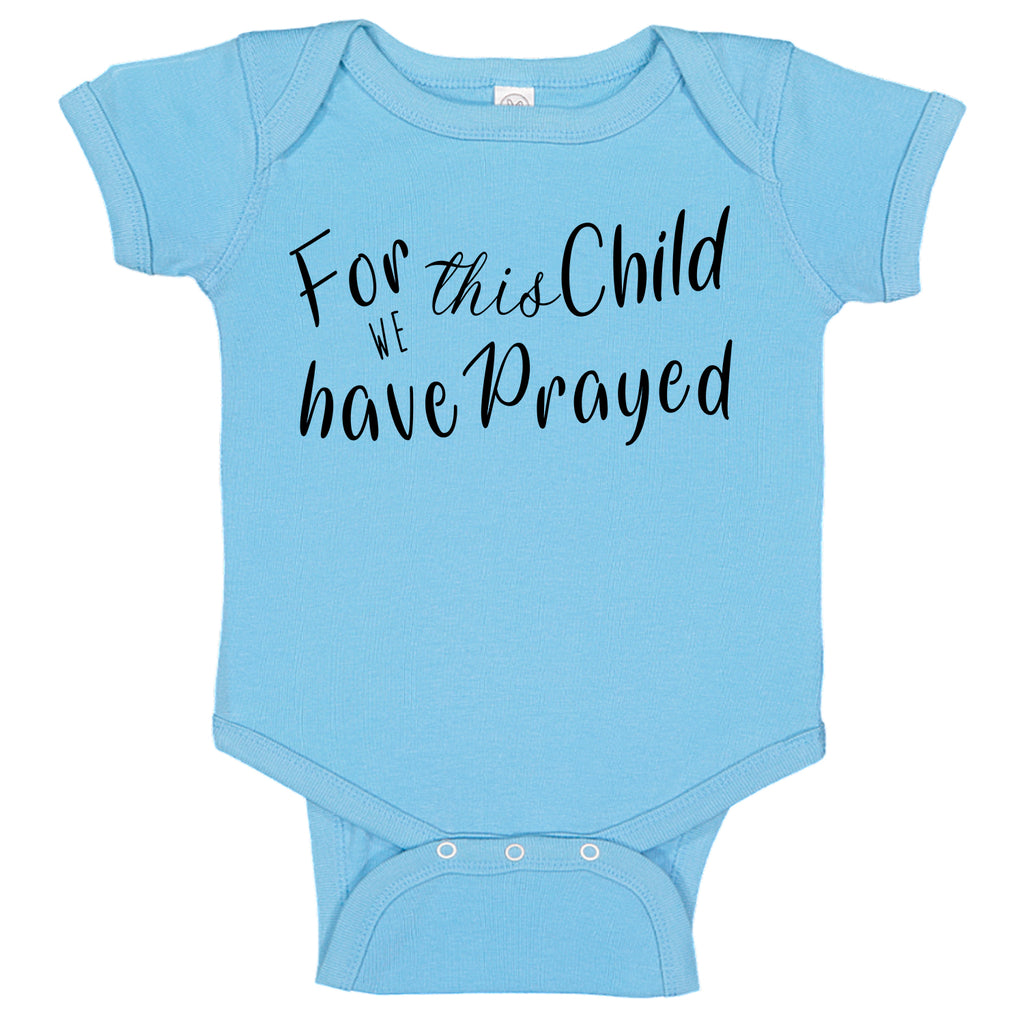 Ink Trendz® For This Child We Have Prayed Pregnancy Announcement Baby Bodysuit Romper