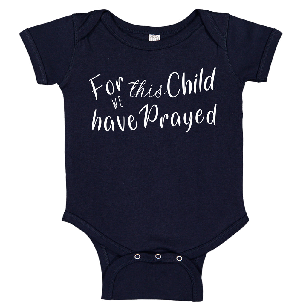 Ink Trendz® For This Child We Have Prayed Pregnancy Announcement Baby Bodysuit Romper