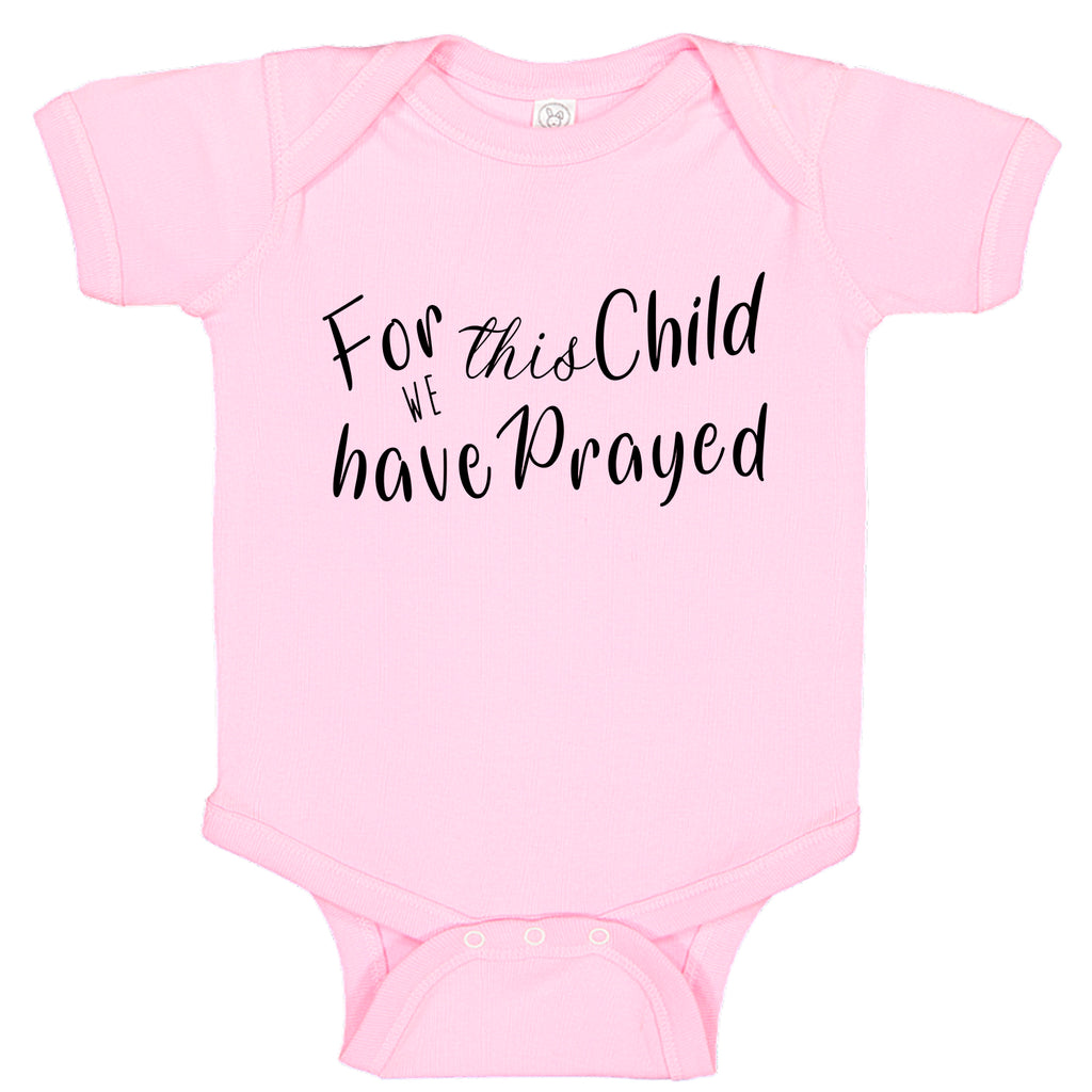 Ink Trendz® For This Child We Have Prayed Pregnancy Announcement Baby Bodysuit Romper