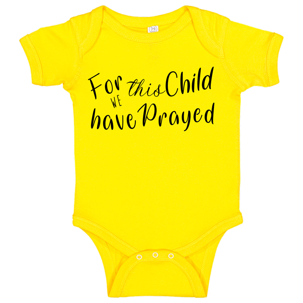 Ink Trendz® For This Child We Have Prayed Pregnancy Announcement Baby Bodysuit Romper