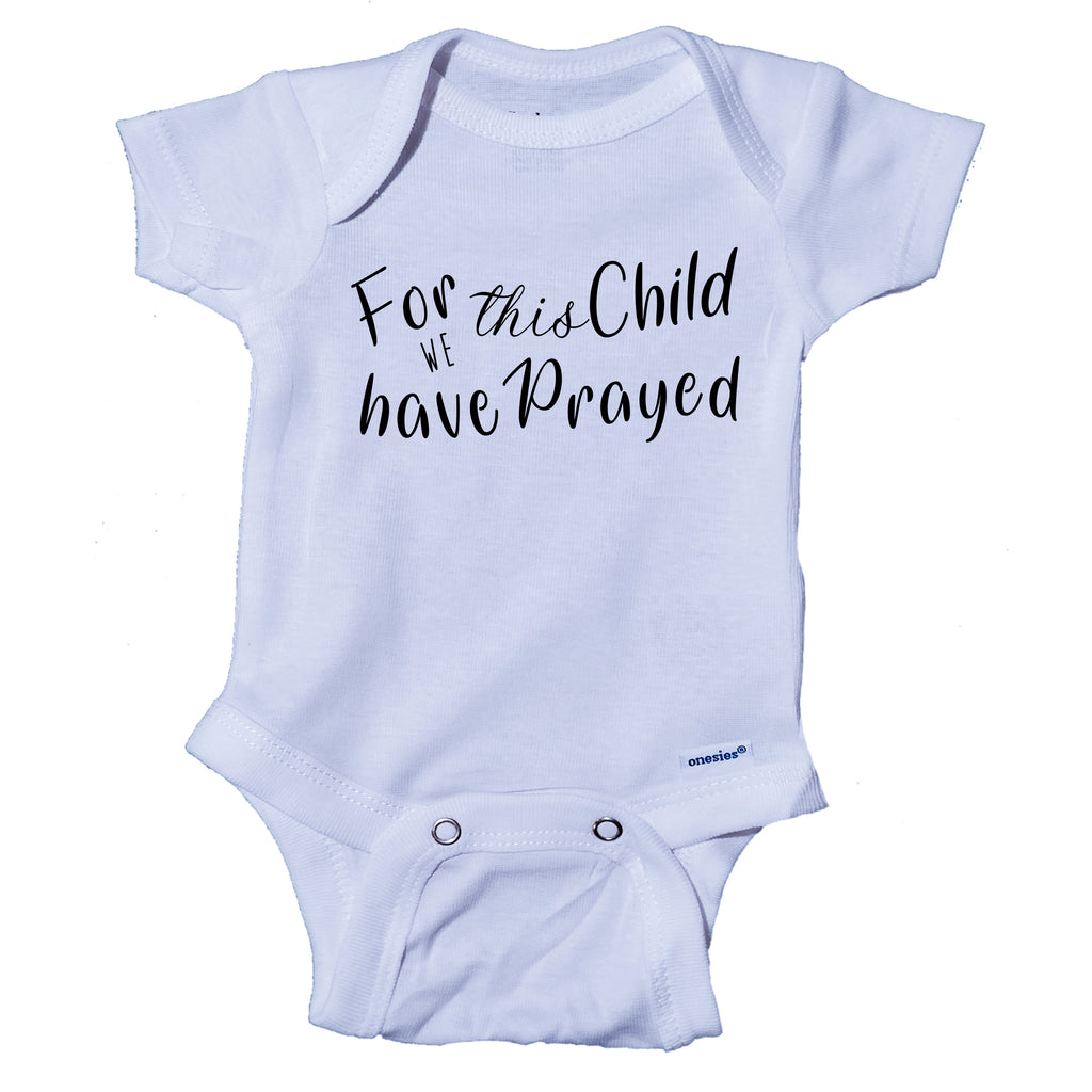 Ink Trendz For this Child We Have Prayed  Pregnancy Announcement Baby Onesie® One-Piece Bodysuit