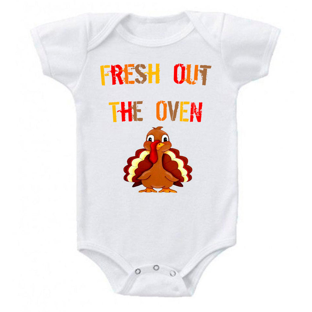 Ink Trendz Fresh Out The Oven Turkey Baby Bodysuit Romper