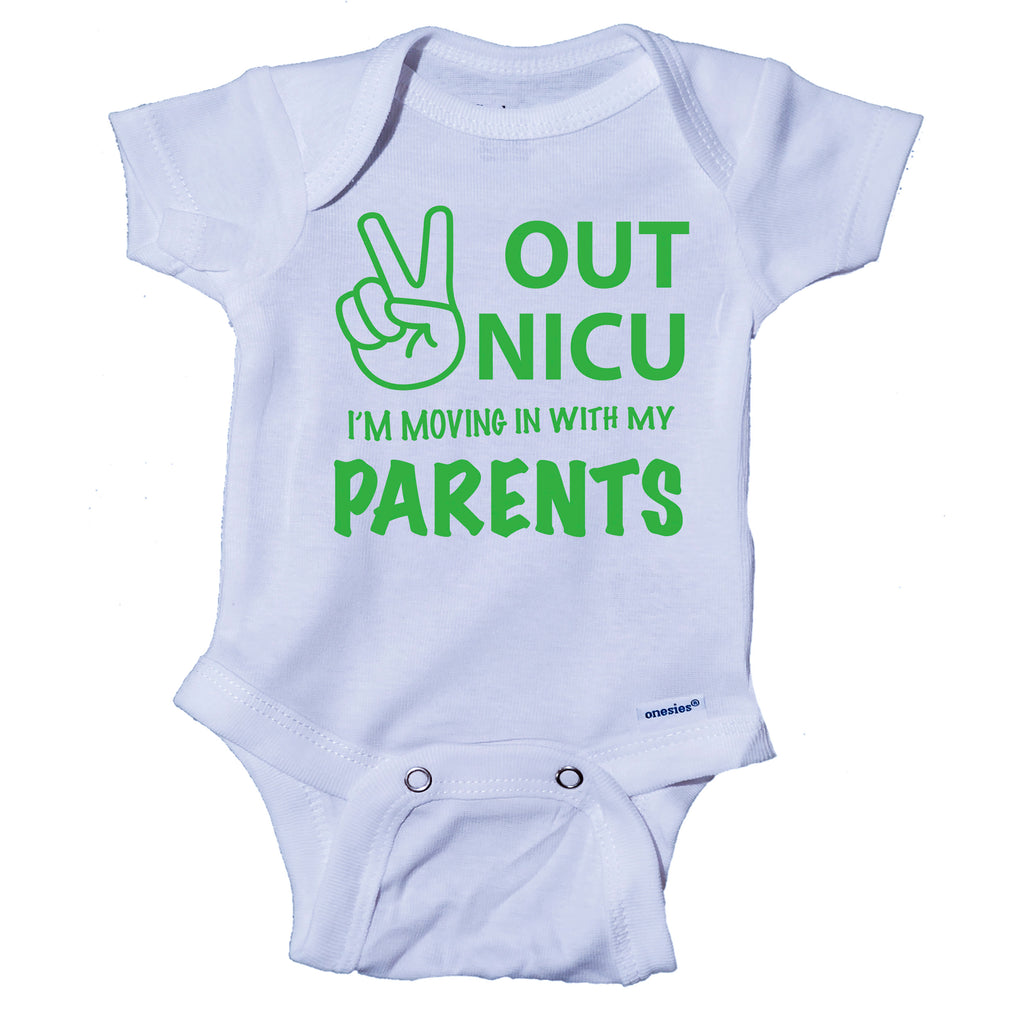 Ink Trendz Peace Out NICU I'm Going Home With My Parents- Miracle Baby- NICU Baby Onesie® One-Piece Bodysuit- Ink Trendz