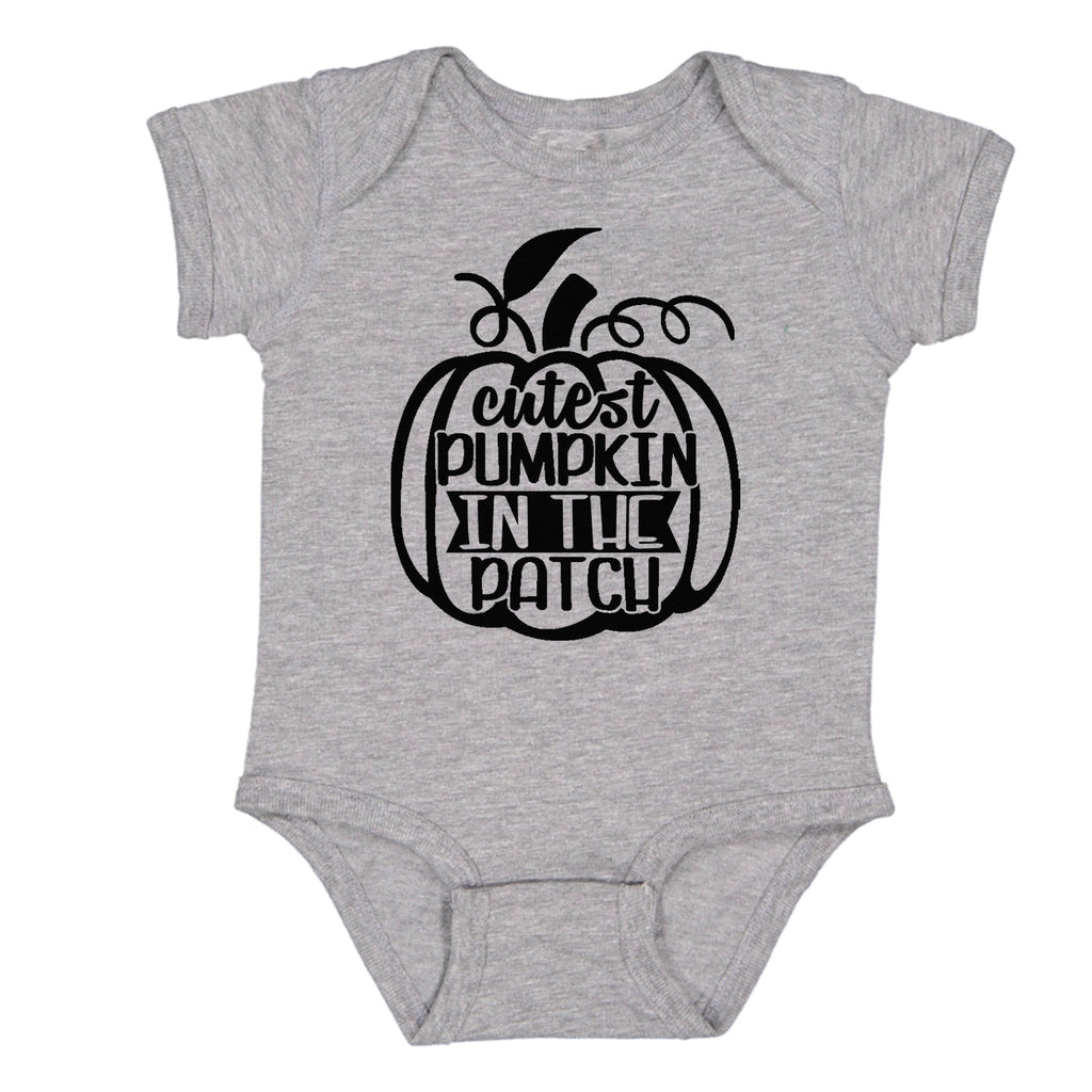 Ink Trendz Cutest Pumpkin in the Patch Halloween Baby Bodysuit Romper