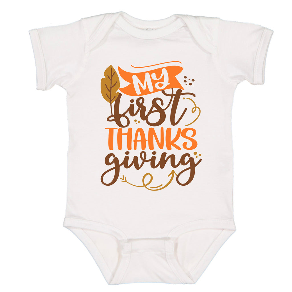Ink Trendz My First Thanksgiving Baby Bodysuit Romper