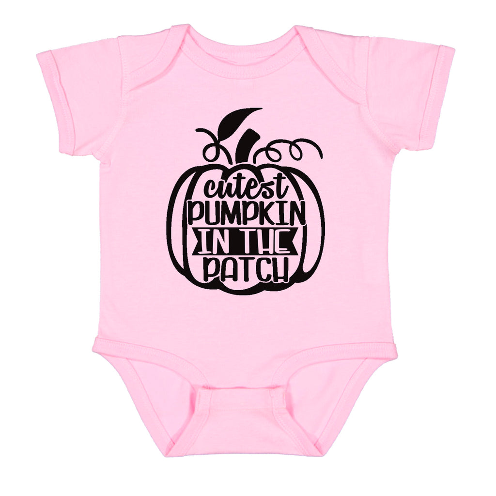 Ink Trendz Cutest Pumpkin in the Patch Halloween Baby Bodysuit Romper