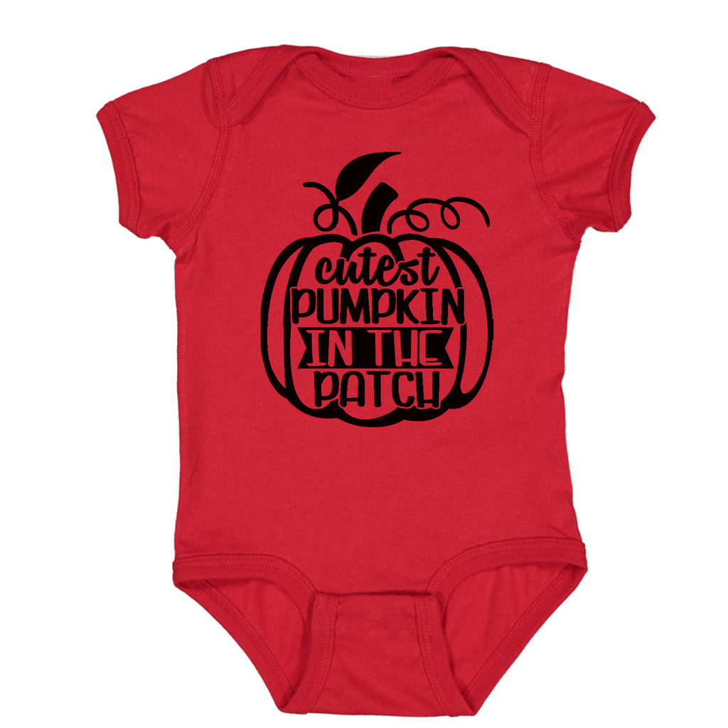 Ink Trendz Cutest Pumpkin in the Patch Halloween Baby Bodysuit Romper