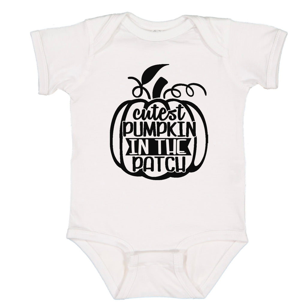 Ink Trendz Cutest Pumpkin in the Patch Halloween Baby Bodysuit Romper