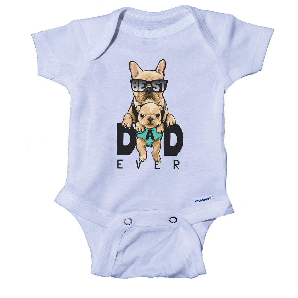 Ink Trendz Best Dad Ever Cute Pug Puppy Baby Bodysuit Onesie