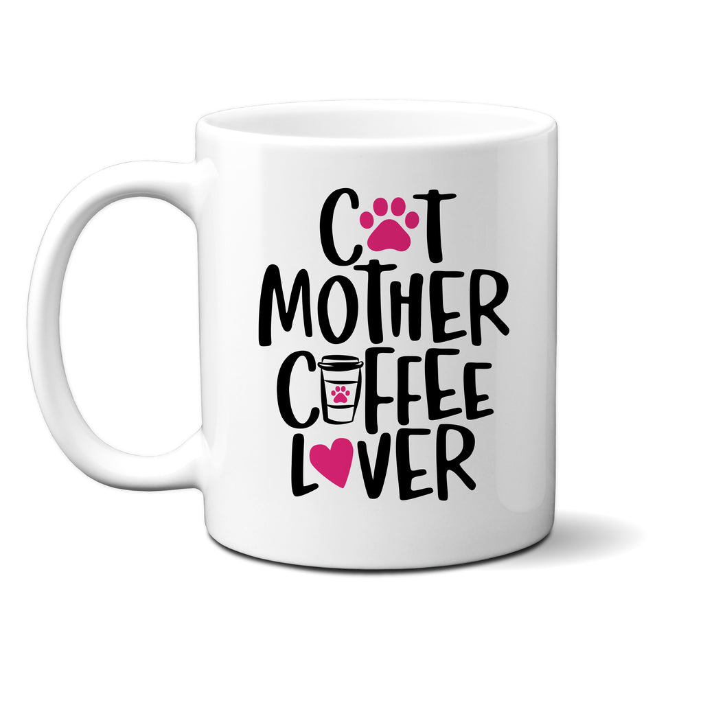Ink Trendz® Cat Mother Coffee Lover  11 oz. Ceramic Coffee Mug, Cat Lady, Funny Cat Mug, Funny Cat Coffee Mugs, kitty mug, Cat Mom Mug