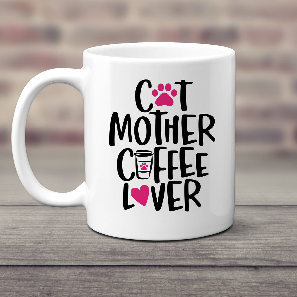 Ink Trendz® Cat Mother Coffee Lover  11 oz. Ceramic Coffee Mug, Cat Lady, Funny Cat Mug, Funny Cat Coffee Mugs, kitty mug, Cat Mom Mug, Amazon Mug, Amazon Cat Mug