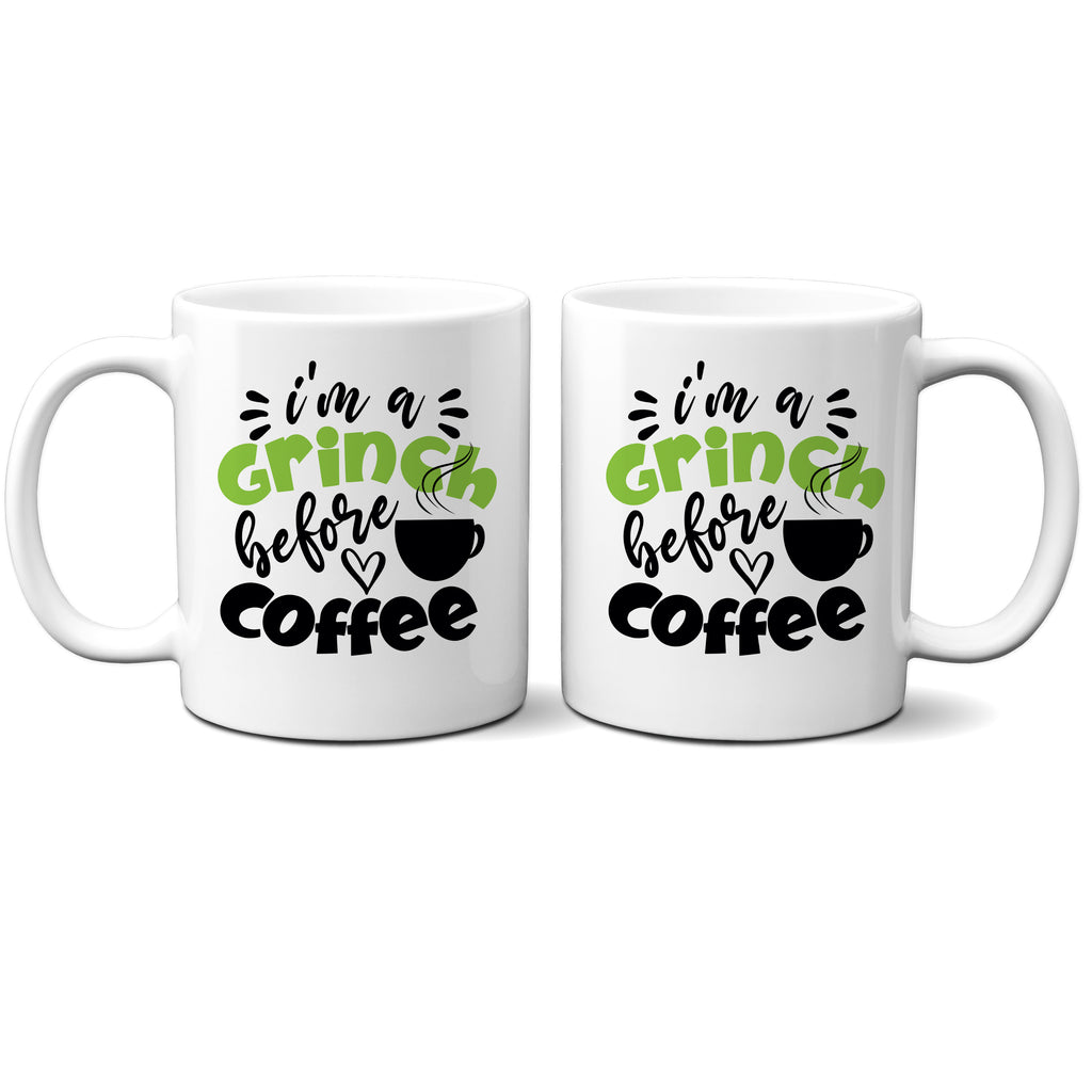 Ink Trendz® I'm A GRINCH before Coffee Funny Christmas Coffee Mug