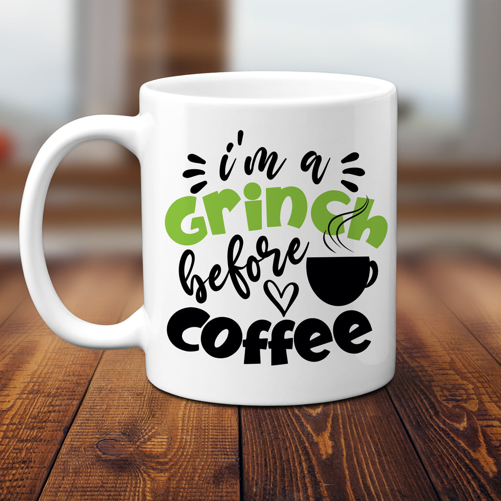 Ink Trendz® I'm A GRINCH before Coffee Funny Christmas Coffee Mug, Grinch Coffee Mug, Christmas Gift, Grinchmas, Grinch Mug