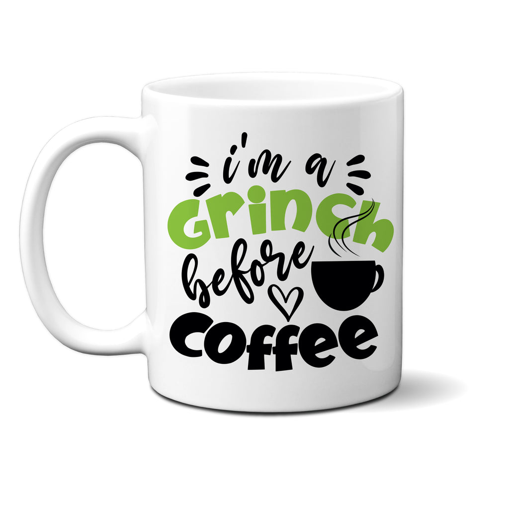 Ink Trendz® I'm A GRINCH before Coffee Funny Christmas Coffee Mug, Grinch Coffee Mug, Christmas Gift, Grinchmas, Grinch Mug