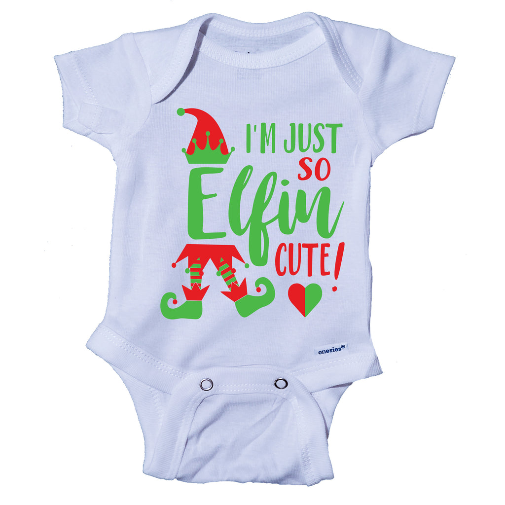 Im Just So Elfin Cute Christmas Elf Onesie® One-Piece Bodysuit- Ink Trendz