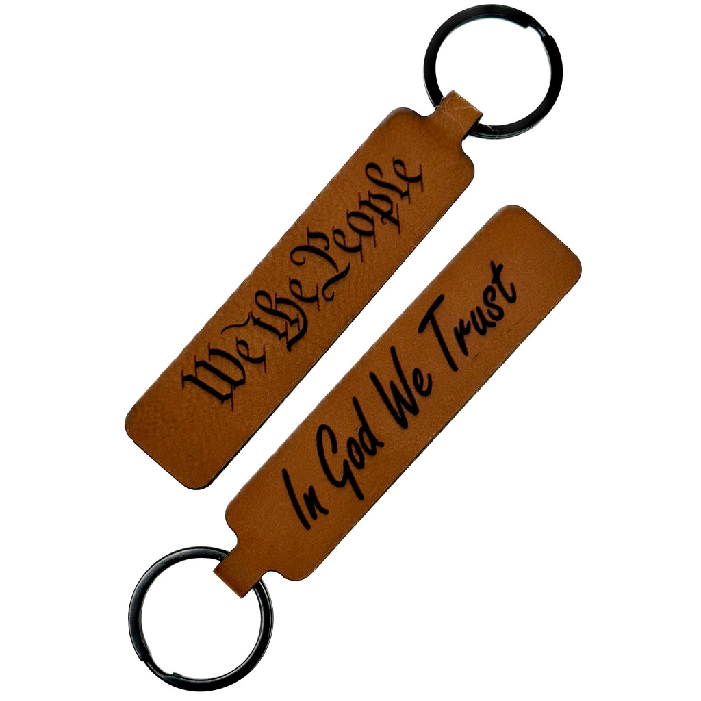 The Peoples Brigade We the People In God We Trust Faux Leather Key Chain, Second amendment key chain, 2A, We the people, we the people t-shirt, we the people accessories, FJB, We the people are Pissed