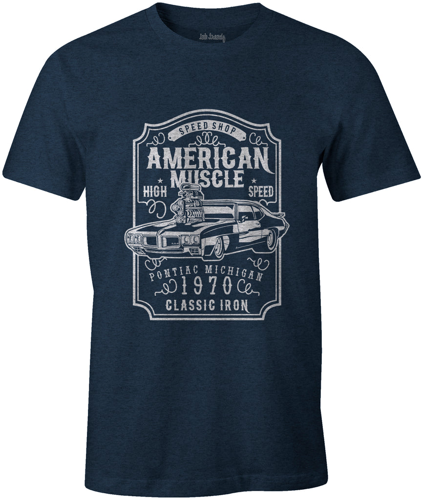 Ink Trendz American Muscle Pontiac GTO Classic Iron 1970 T-shirt In Black Racing T-Shirt