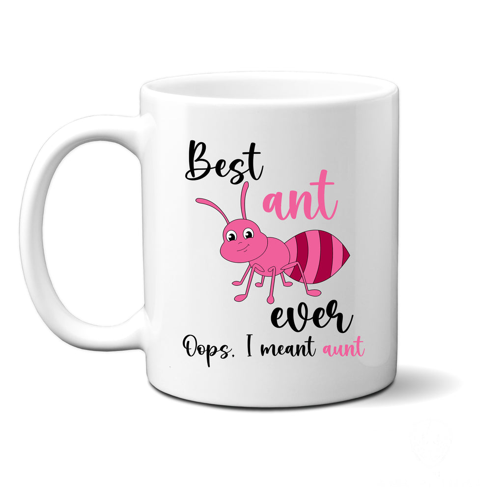 Ink Trendz® Best Ant Ever Oops. I Meant Aunt, Aunt Gift, Aunt Announcement  11 oz. Ceramic Coffee Mug, Funny ant mug, funny aunt mug, funny coffee mug, funny aunt gift, aunt gift idea