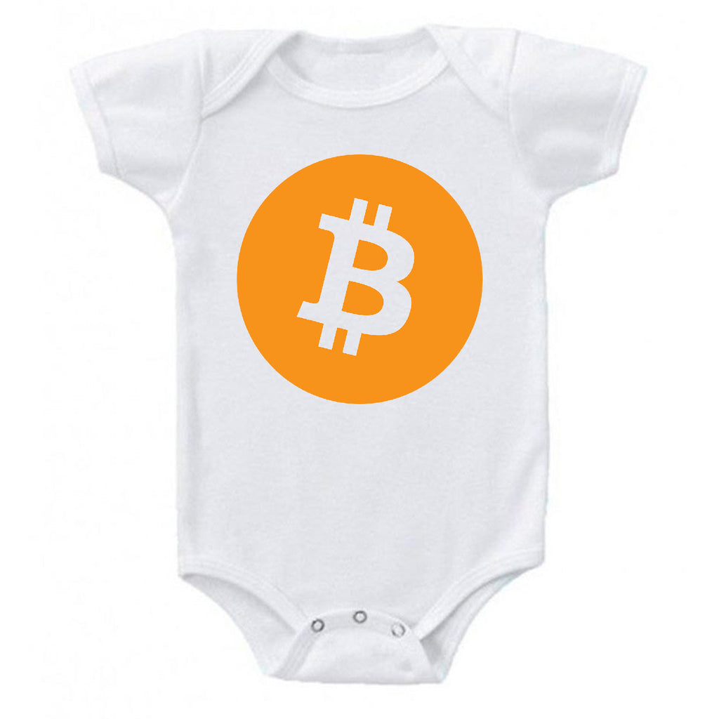 Ink Trendz Bitcoin Cryptocurrency BTC Baby One-Piece Bodysuit Infant to Toddler Romper