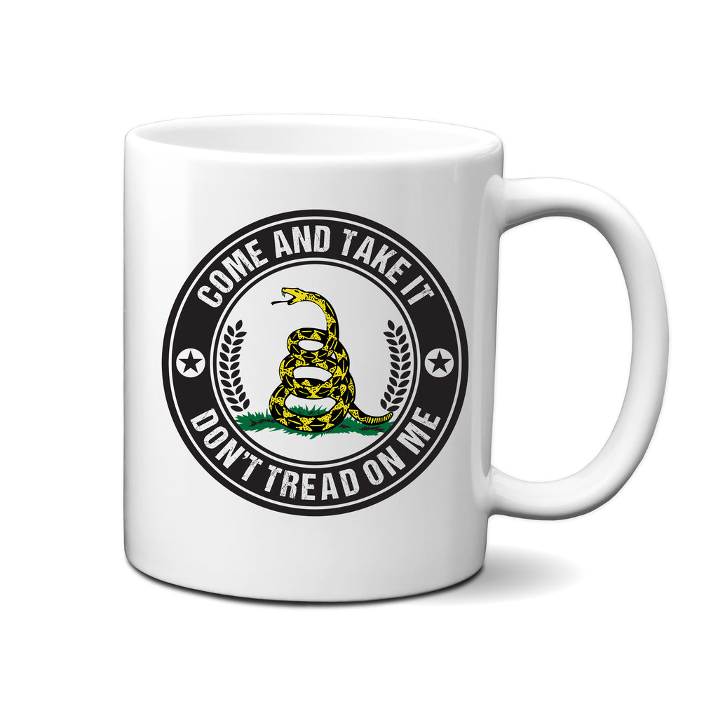 Ink Trendz® Come and Take It | Don't Tread On Me Gadsden 11 Oz. Coffee Mug Cup, Military Mugs, Military Mug, Don't Tread on me mug, Patriotic mug, fathers day Mug, Mothers day mug