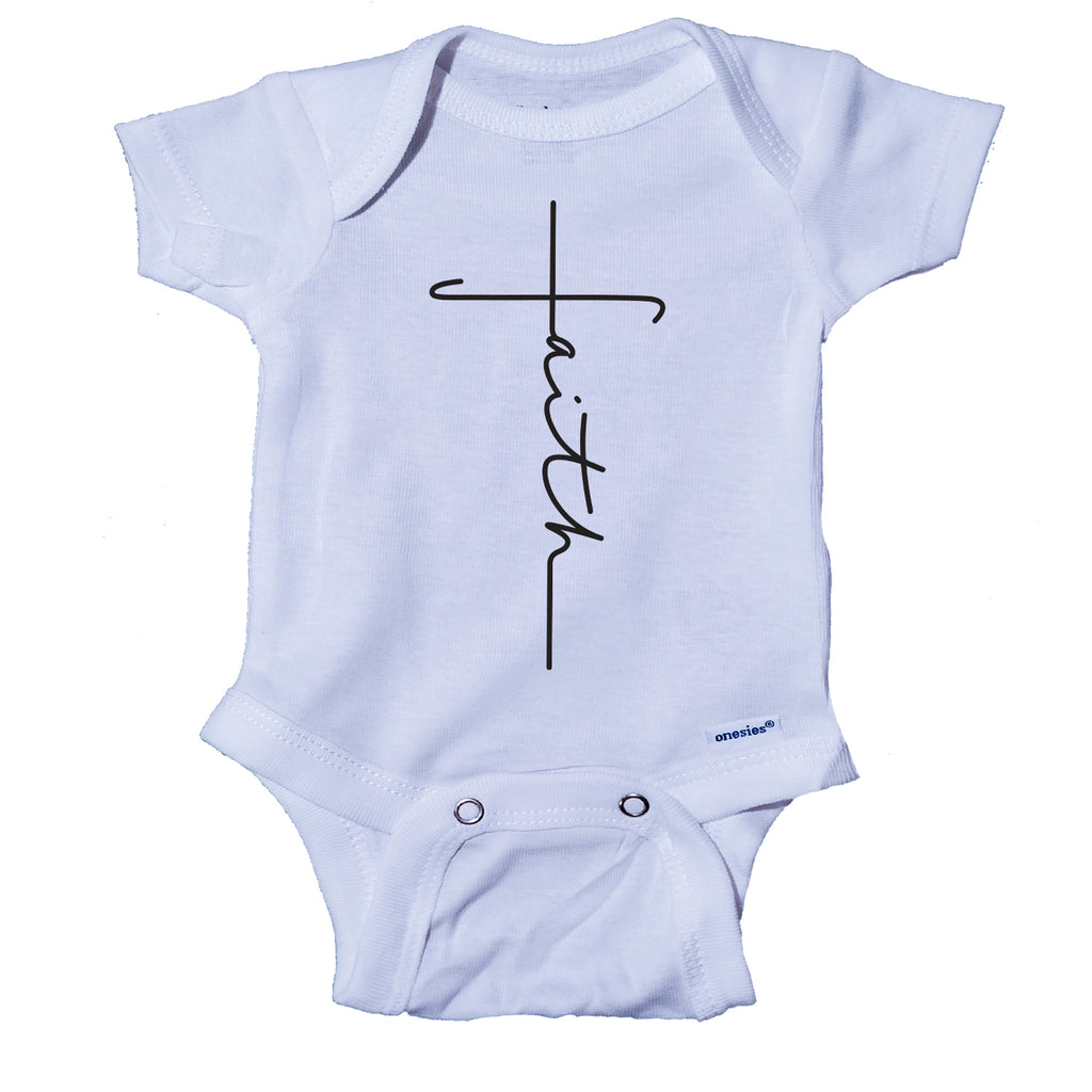 Ink Trendz Faith Cross Religious Onesie® One-Piece Bodysuit