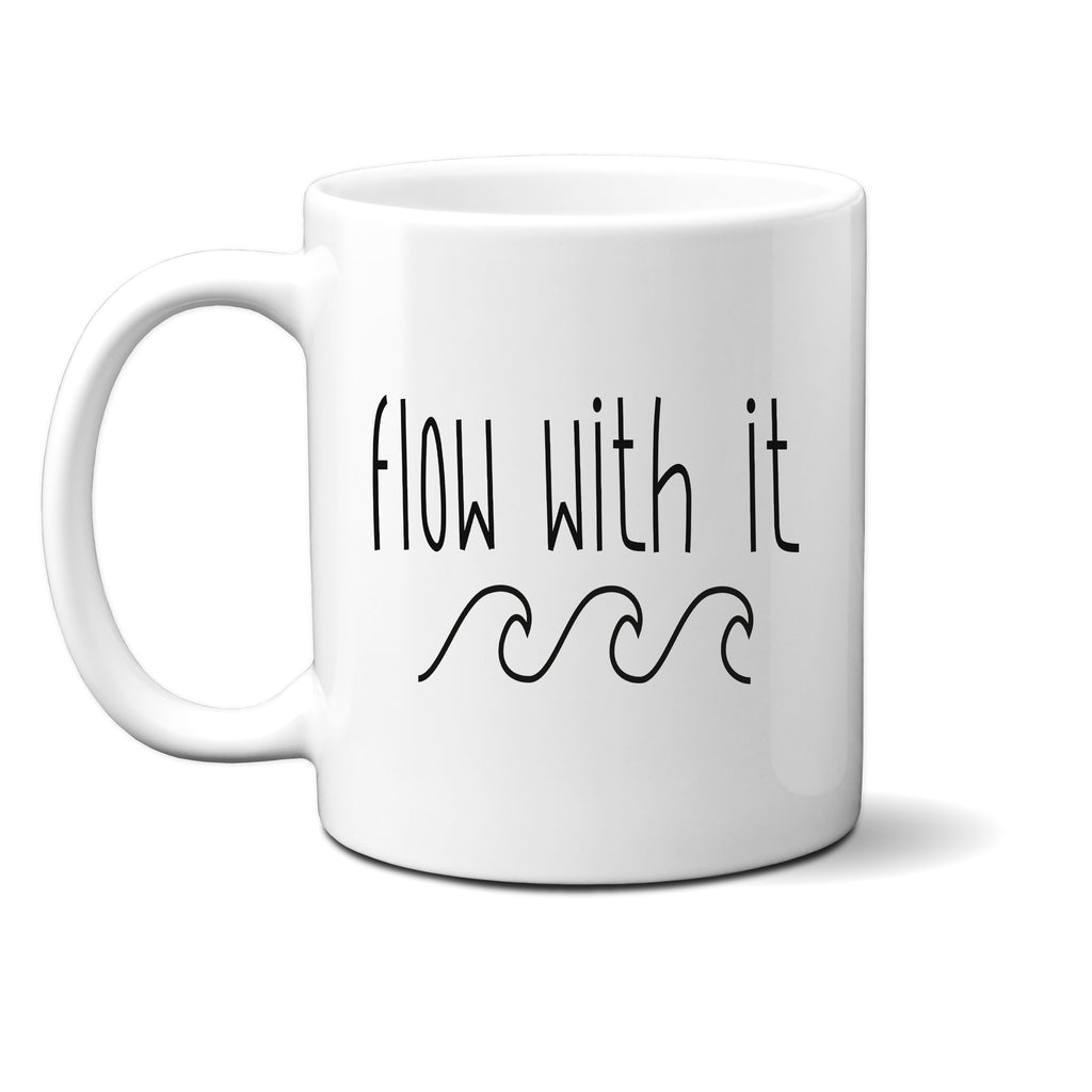 Ink Trendz®  Flow With It  Waves Adventure 11 oz. Ceramic Coffee Mug, Surfing Mug, Waves Coffee Mug, Surf Coffee Mug