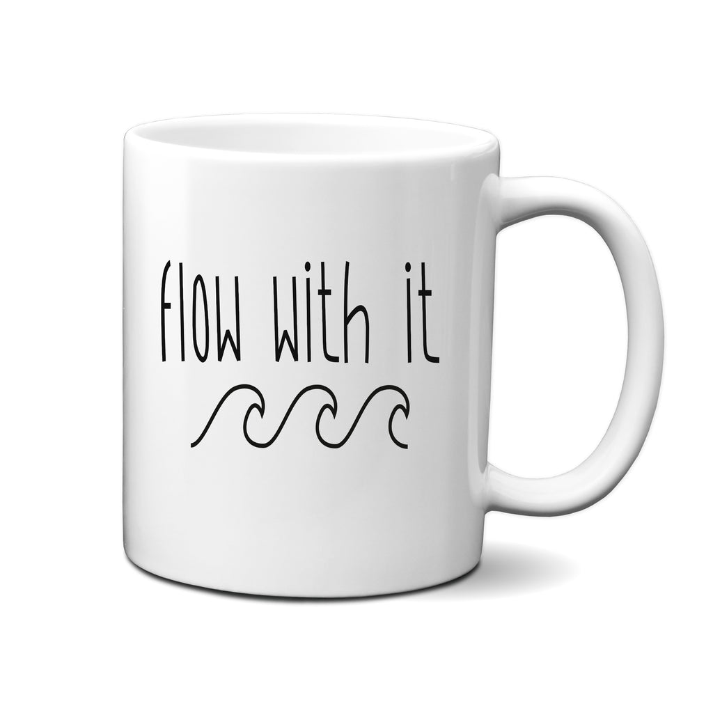 Ink Trendz®  Flow With It  Waves Adventure 11 oz. Ceramic Coffee Mug, Surfing Mug, Waves Coffee Mug, Surf Coffee Mug