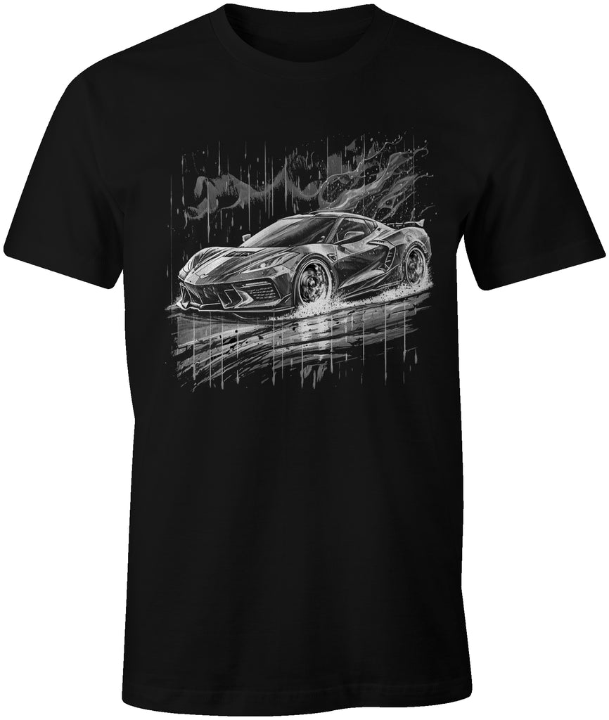 Ink Trendz C8 Matrix Halftone Next Generation Corvette T-Shirt, CORVETTE T-SHIRT, C8 T-SHIRT, FATHERS DAY C*, FATHERS DAY CORVETTE