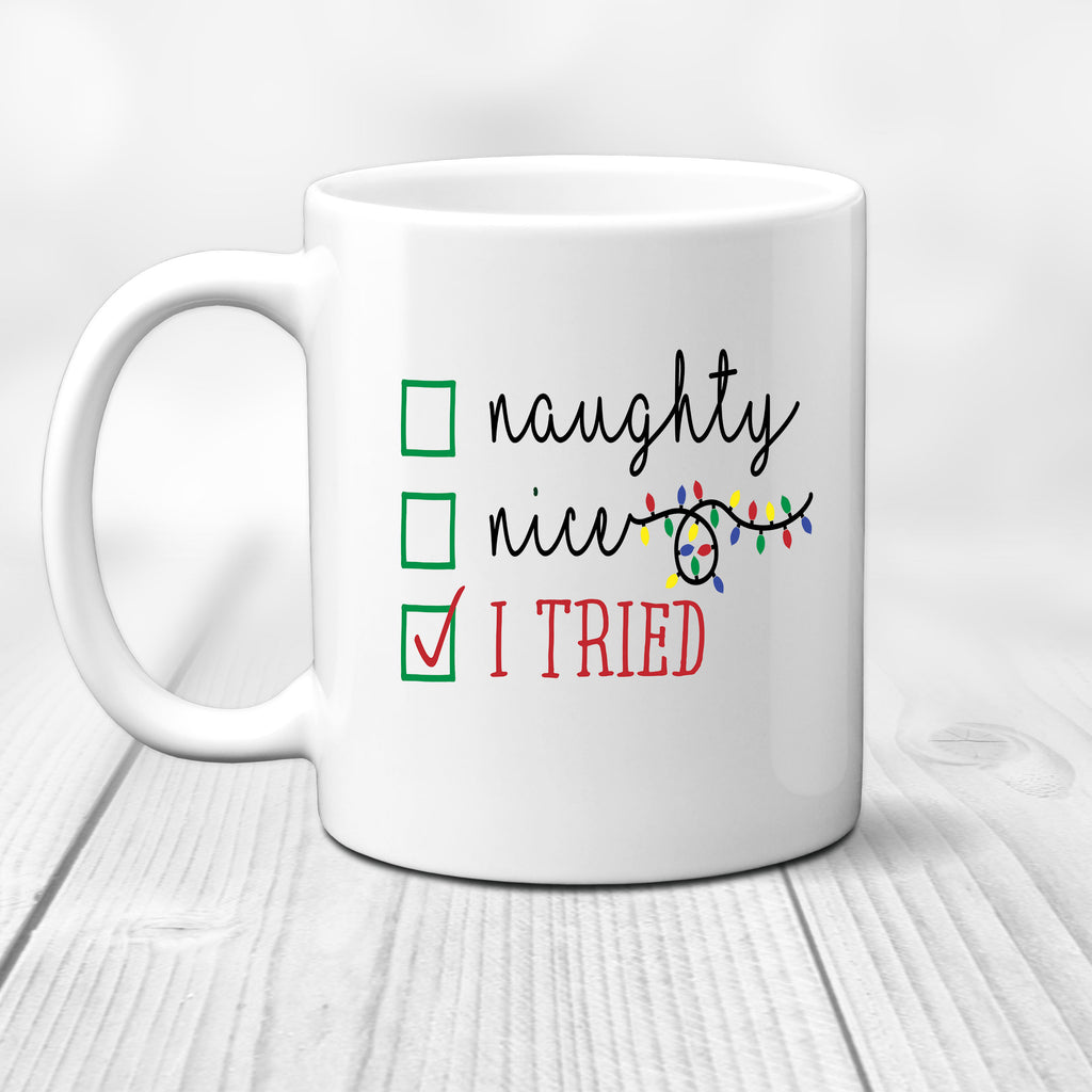 Ink Trendz  Naughty or Nice  Coffee Funny Christmas Coffee Mug