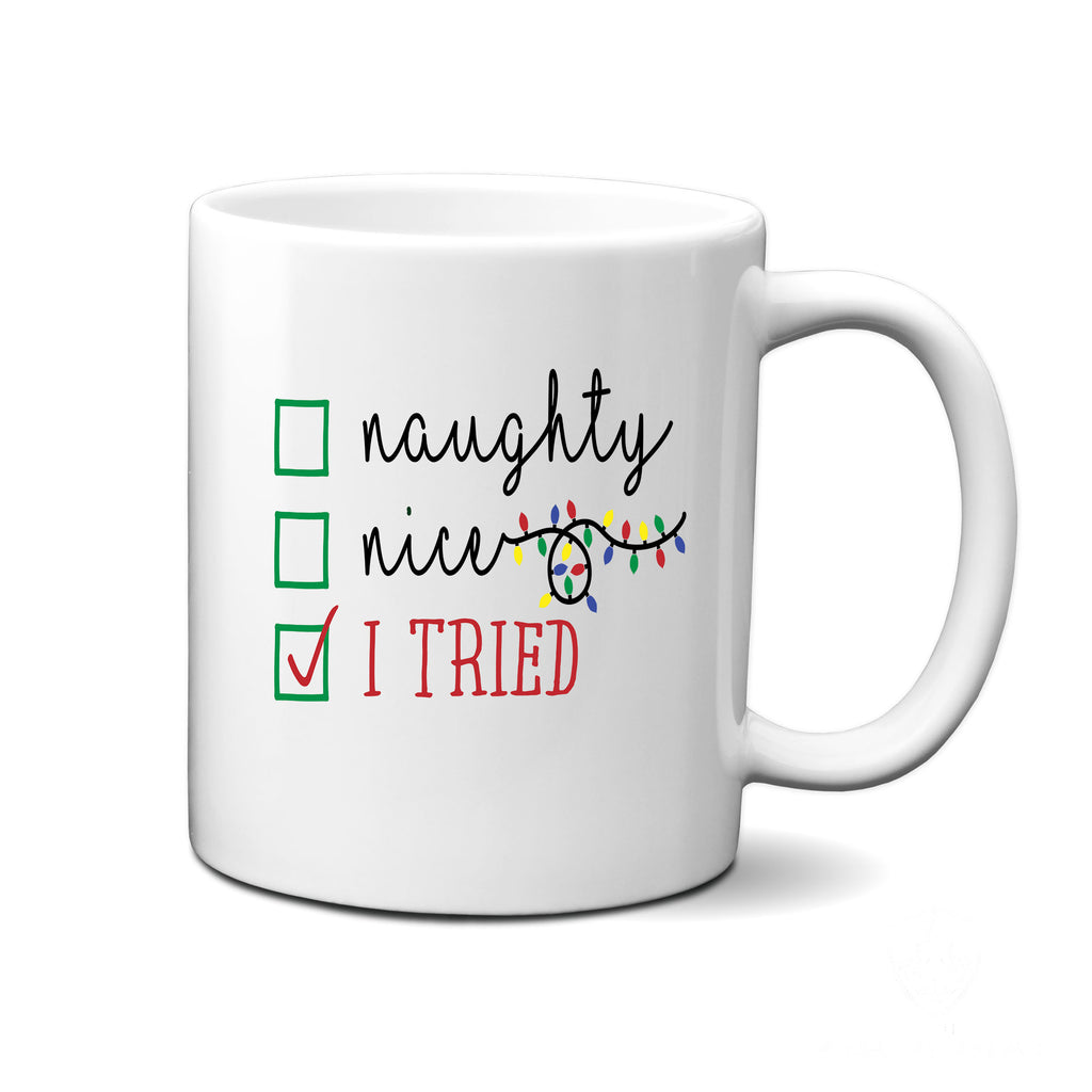 Ink Trendz  Naughty or Nice  Coffee Funny Christmas Coffee Mug