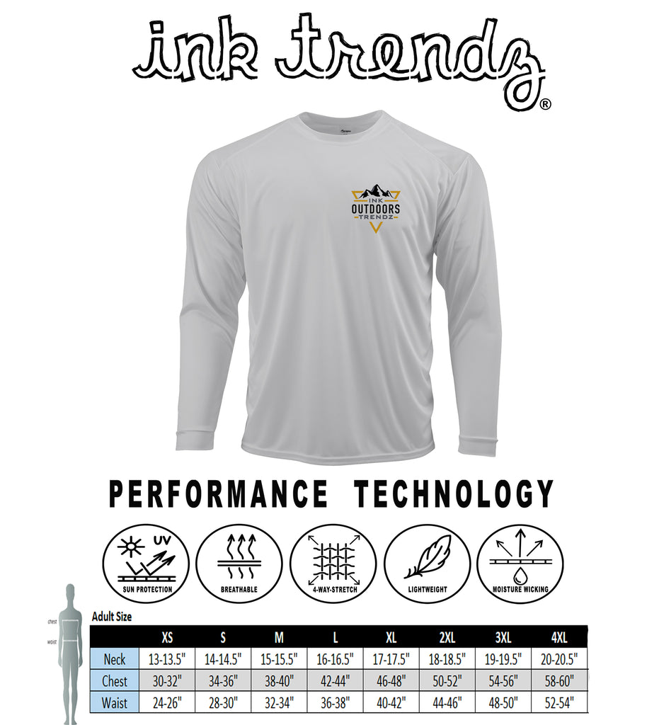 Ink Trendz Fly Fishing Skeleton Fishing Outdoorsman Performance UPF50+ Sports T-Shirt