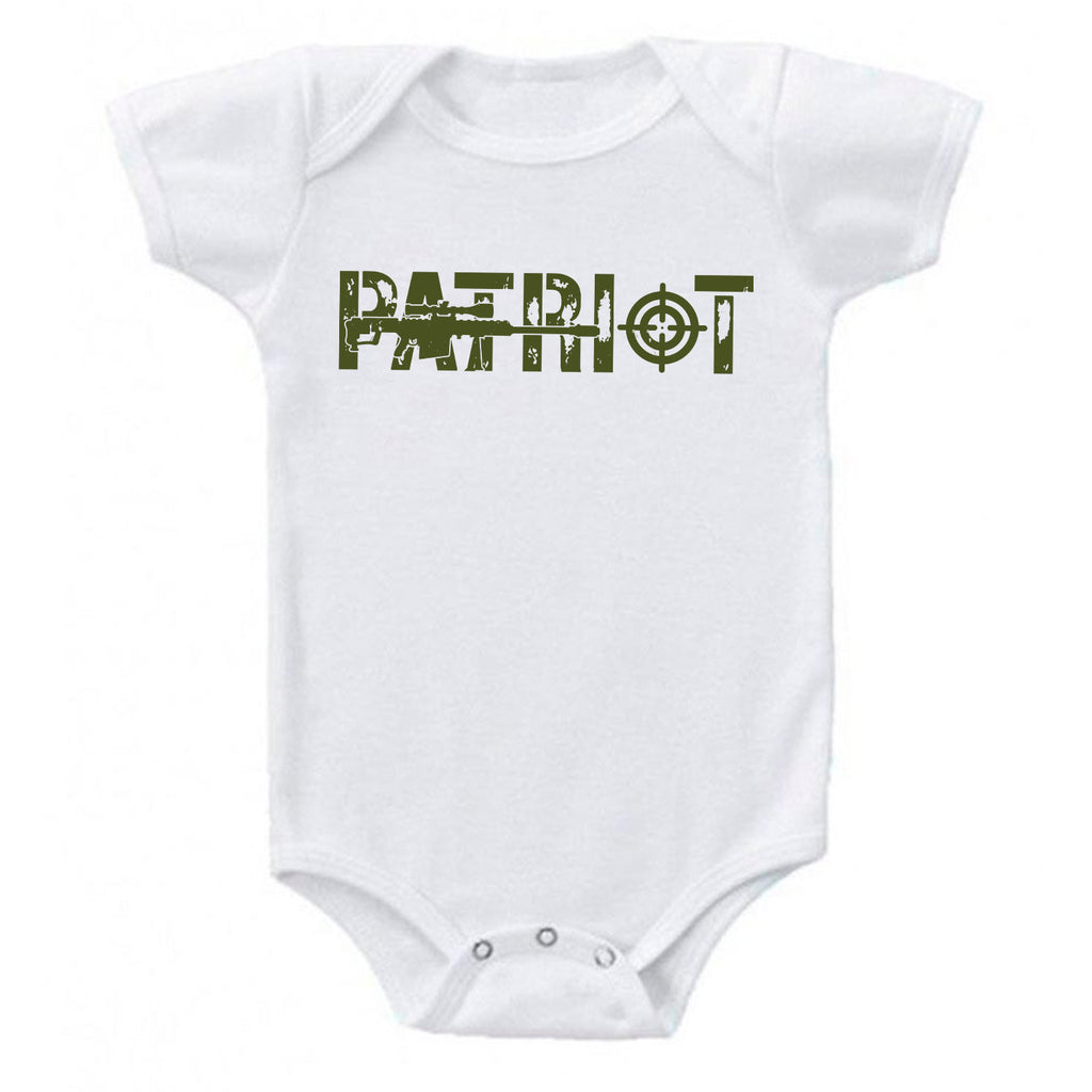 Ink Trendz Distressed PATRIOT AR-15 Gun Freedom Baby Bodysuit, Onesies, Military Onesie, Military Baby, Patriot Onesie, Patriot Onesies, Patriot Onesie, Gun Onesies, Gun Onesie, AR-15 Onesie