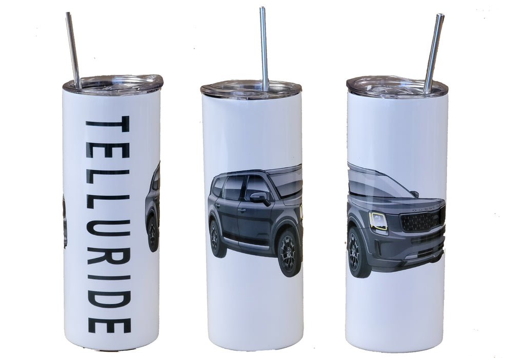 Ink Trendz® Telluride SUV Nightfall Edition 20 oz. Skinny Tumbler, Kia Telluride Tumbler, Kia Telluride Nightfall, Kia Telluride Drink wear