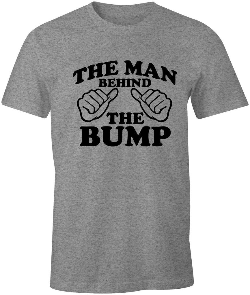 Ink Trendz The Man Behind the Bump Funny Pregnancy T-Shirt, Pregnancy Announcement , Dad To Be Announcement, Husband Announcement