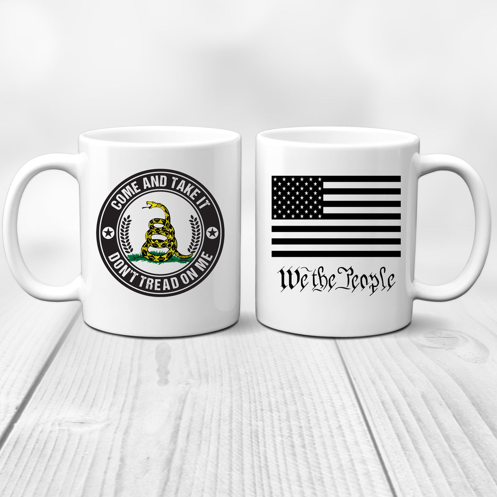 Ink Trendz® Come and Take It | Don't Tread On Me Gadsden | We the People 11 Oz. Coffee Mug Cup, Military Mug, Army Mug, Constitution Mug