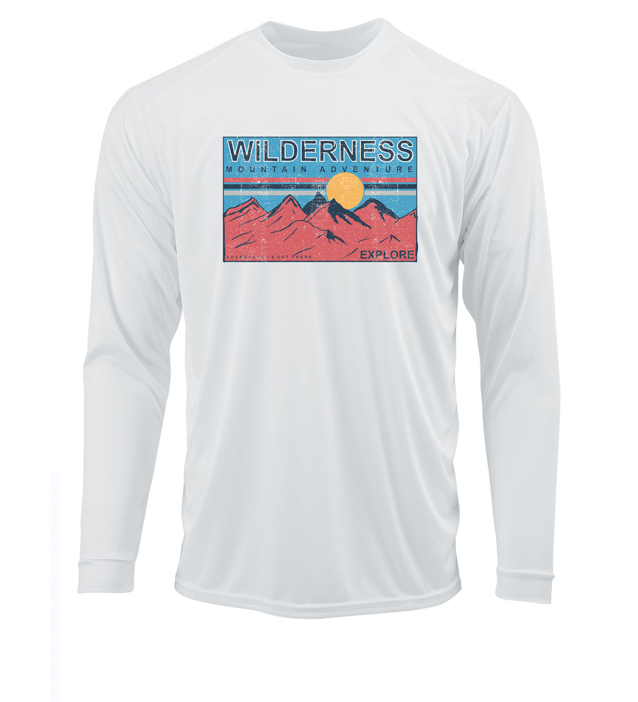 Ink Trendz Wilderness Mountain Adventure Vintage Hiking  UPF 50+ Dri-Fit Long Sleeve Performance T-Shirt